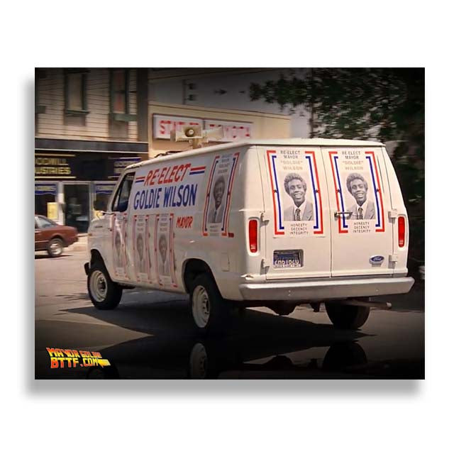 Autographed Goldie Wilson Campaign Van 8x10